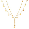Wholesale Jewelry Classical Romantic Star 304 Stainless Steel 18K Gold Plated Chain Double Layer Necklaces
