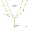 Wholesale Jewelry Classical Romantic Star 304 Stainless Steel 18K Gold Plated Chain Double Layer Necklaces