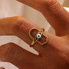 Wholesale Jewelry Classical Vintage Style Devil'S Eye 304 Stainless Steel 18K Gold Plated Open Rings