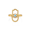Wholesale Jewelry Classical Vintage Style Devil'S Eye 304 Stainless Steel 18K Gold Plated Open Rings