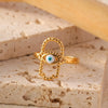 Wholesale Jewelry Classical Vintage Style Devil'S Eye 304 Stainless Steel 18K Gold Plated Open Rings