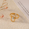 Wholesale Jewelry Classical Vintage Style Devil'S Eye 304 Stainless Steel 18K Gold Plated Open Rings
