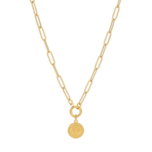 Wholesale Jewelry Classical Vintage Style Lady Sun Moon Heart Shape 304 Stainless Steel Pendant Necklace