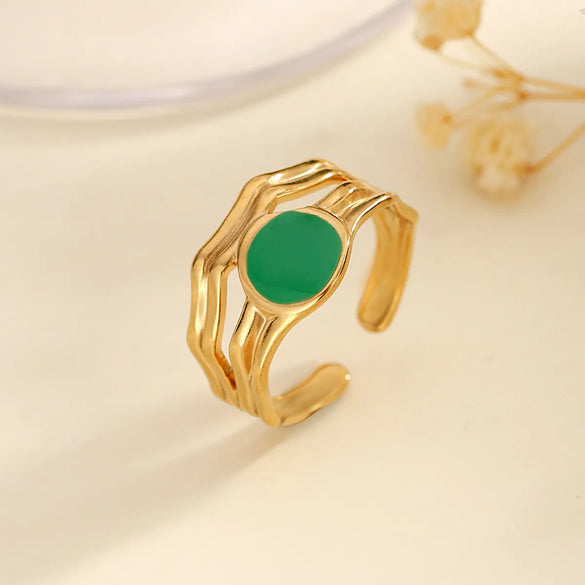 Wholesale Jewelry Classical Vintage Style Romantic Leaves 304 Stainless Steel Open Rings