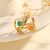 Wholesale Jewelry Classical Vintage Style Romantic Leaves 304 Stainless Steel Open Rings