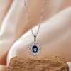 Wholesale Jewelry Clavicle Chain Necklace Pendant Highend Luxury 925 Sterling Silver 18K Gold Plated Geometric Design Set With Gems