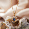 Wholesale Jewelry Clavicle Chain Necklace Pendant Highend Luxury 925 Sterling Silver 18K Gold Plated Geometric Design Set With Gems