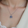 Wholesale Jewelry Clavicle Chain Necklace Pendant Highend Luxury 925 Sterling Silver 18K Gold Plated Geometric Design Set With Gems