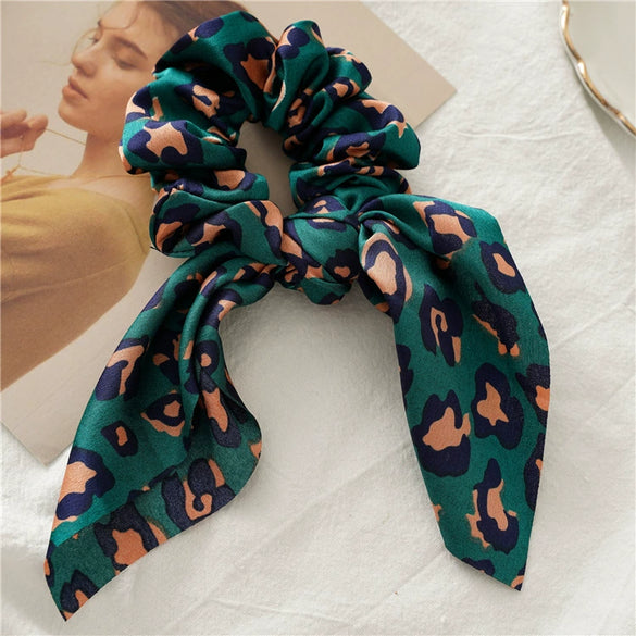 Wholesale Jewelry Cloth Leopard Print Knot Rabbit Ears Joker Head Large Intestine Style Spring And Summer