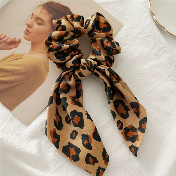 Wholesale Jewelry Cloth Leopard Print Knot Rabbit Ears Joker Head Large Intestine Style Spring And Summer