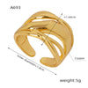 Wholesale Jewelry Cold Style Simple Niche Design Copper Irregular Opening Ring Geometric Electroplated Unisex