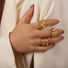 Wholesale Jewelry Cold Style Simple Niche Design Copper Irregular Opening Ring Geometric Electroplated Unisex