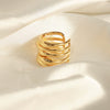 Wholesale Jewelry Cold Style Simple Niche Design Copper Irregular Opening Ring Geometric Electroplated Unisex