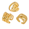 Wholesale Jewelry Cold Style Simple Niche Design Copper Irregular Opening Ring Geometric Electroplated Unisex