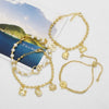 Wholesale Jewelry Conch Crab Pendant Beaded Bracelet Copper Electroplated Simple Style Unisex Women's