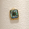 Wholesale Jewelry Copper Abalone Motherofpearl Inlay Heart Drop Geometric Pendant Necklace