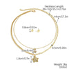Wholesale Jewelry Copper Alloy Fivepointed Star Geometric Electroplating Multilayer Necklace For Women