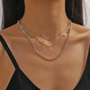 Wholesale Jewelry Copper Alloy Fivepointed Star Geometric Electroplating Multilayer Necklace For Women