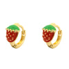 Wholesale Jewelry Copper Alloy Fruit Strawberry Earrings Cute Style Electroplating