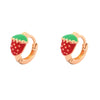 Wholesale Jewelry Copper Alloy Fruit Strawberry Earrings Cute Style Electroplating