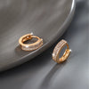 Wholesale Jewelry Copper Alloy Geometric Style Microinlaid Zirconium Doublerow Drill Circle Earrings For Women