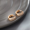 Wholesale Jewelry Copper Alloy Geometric Style Microinlaid Zirconium Doublerow Drill Circle Earrings For Women