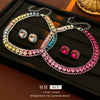 Wholesale Jewelry Copper Alloy Heart Water Drop Bell Shaped Electroplated Highend Women's Earrings And Clavicle Chain Necklace Set