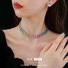 Wholesale Jewelry Copper Alloy Heart Water Drop Bell Shaped Electroplated Highend Women's Earrings And Clavicle Chain Necklace Set