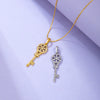 Wholesale Jewelry Copper Alloy Microinlaid Zircon Key Pendant Necklace For Women