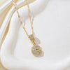 Wholesale Jewelry Copper Alloy Micropaved Zircon Letter Pendant Necklace Set With Diamonds Melon Seed Chain Unisex