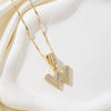 Wholesale Jewelry Copper Alloy Micropaved Zircon Letter Pendant Necklace Set With Diamonds Melon Seed Chain Unisex