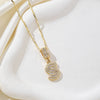 Wholesale Jewelry Copper Alloy Micropaved Zircon Letter Pendant Necklace Set With Diamonds Melon Seed Chain Unisex
