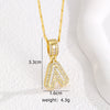 Wholesale Jewelry Copper Alloy Micropaved Zircon Letter Pendant Necklace Set With Diamonds Melon Seed Chain Unisex