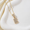 Wholesale Jewelry Copper Alloy Micropaved Zircon Letter Pendant Necklace Set With Diamonds Melon Seed Chain Unisex