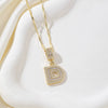 Wholesale Jewelry Copper Alloy Micropaved Zircon Letter Pendant Necklace Set With Diamonds Melon Seed Chain Unisex