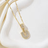 Wholesale Jewelry Copper Alloy Micropaved Zircon Letter Pendant Necklace Set With Diamonds Melon Seed Chain Unisex