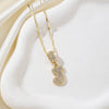 Wholesale Jewelry Copper Alloy Micropaved Zircon Letter Pendant Necklace Set With Diamonds Melon Seed Chain Unisex