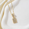 Wholesale Jewelry Copper Alloy Micropaved Zircon Letter Pendant Necklace Set With Diamonds Melon Seed Chain Unisex