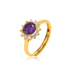 Wholesale Jewelry Copper Alloy Sunflower Ring Women's Vintage Light Luxury Electroplated