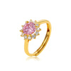Wholesale Jewelry Copper Alloy Sunflower Ring Women's Vintage Light Luxury Electroplated