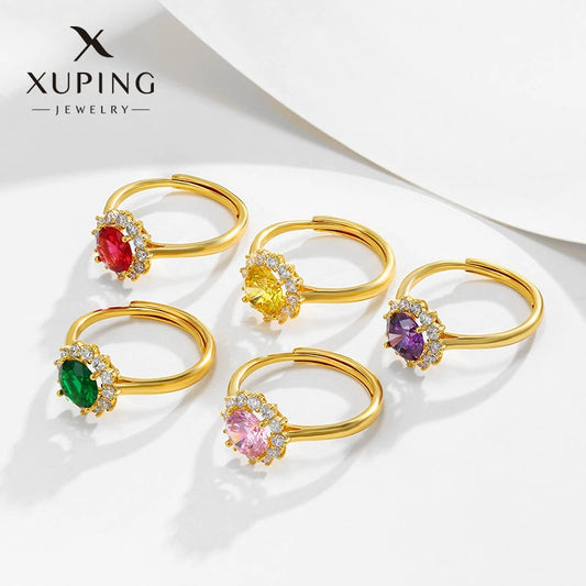 Wholesale Jewelry Copper Alloy Sunflower Ring Women's Vintage Light Luxury Electroplated