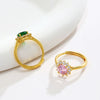 Wholesale Jewelry Copper Alloy Sunflower Ring Women's Vintage Light Luxury Electroplated