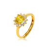 Wholesale Jewelry Copper Alloy Sunflower Ring Women's Vintage Light Luxury Electroplated