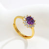 Wholesale Jewelry Copper Alloy Sunflower Ring Women's Vintage Light Luxury Electroplated