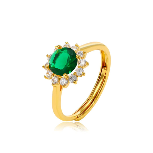 Wholesale Jewelry Copper Alloy Sunflower Ring Women's Vintage Light Luxury Electroplated