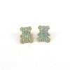 Wholesale Jewelry Copper Animal Bear Inlaid Zircon Earrings For Women