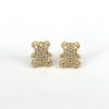 Wholesale Jewelry Copper Animal Bear Inlaid Zircon Earrings For Women