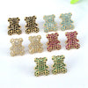 Wholesale Jewelry Copper Animal Bear Inlaid Zircon Earrings For Women