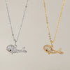 Wholesale Jewelry Copper Animal Small Whale Necklace With Electroplating Ochain Clavicle Chain