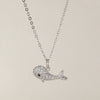 Wholesale Jewelry Copper Animal Small Whale Necklace With Electroplating Ochain Clavicle Chain